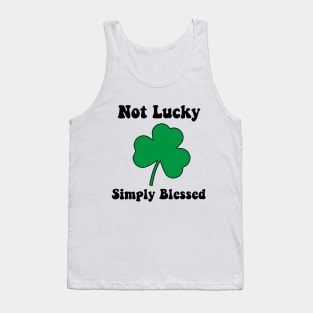 Not Lucky Simply Blessed Christian Shamrock St Patricks Day Tank Top